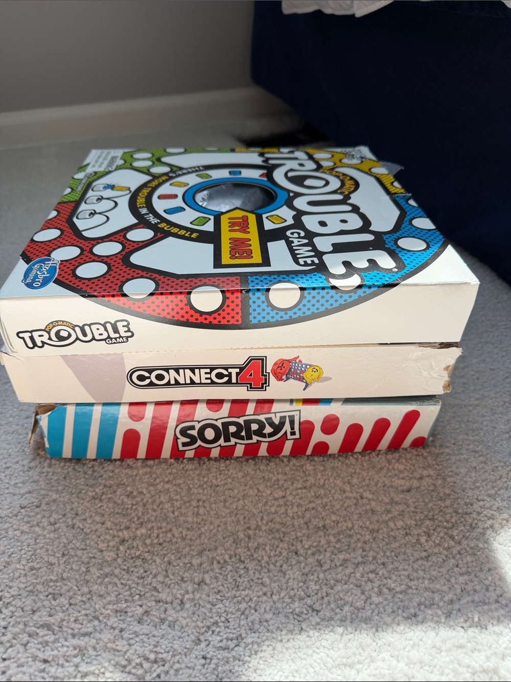Classic Board Game Set — Trouble, Connect 4 & Sorry!
